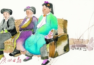 刘庆和 《十日——哲根藏寨》组画之九 　　纸本水彩2016年