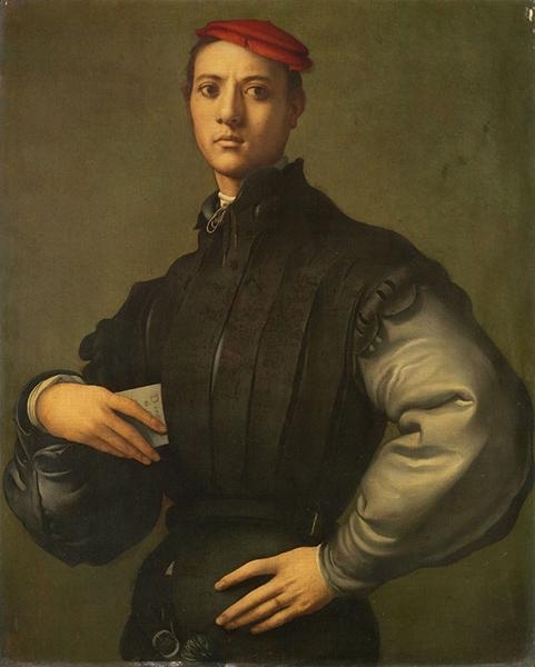 彭托莫作于1530年的“戴红帽的年轻男子肖像”