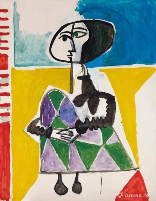 巴布罗·毕加索(Pablo Picasso)《蹲坐女子像》1954年10月8日作 　油彩画布 146 x 113.5cm 估价：650万至850万英镑