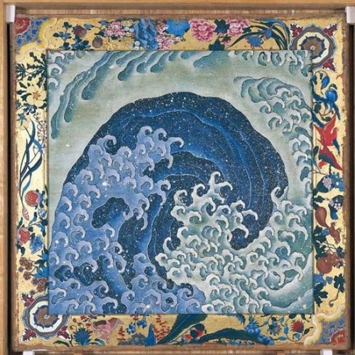 波浪（马车桐木天花板上油墨和颜色所绘），1845