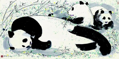 吴冠中1992年作《熊猫》，香港苏富比拍品，成交价971.2万元