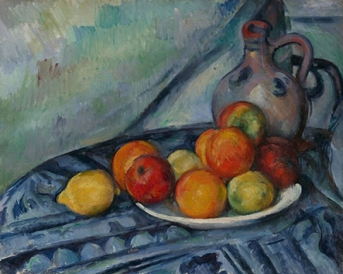 《桌子上的水果和罐子》（Fruit and a Jug on a Table）保罗·塞尚（Paul Cézanne）  　　美国绘画