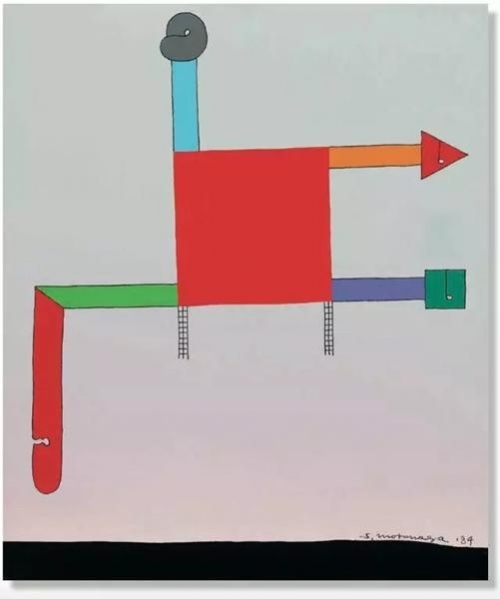 元永定正 《些微变形的红色四边形》 1984 年作 压克力画布 46 x 38 cm.