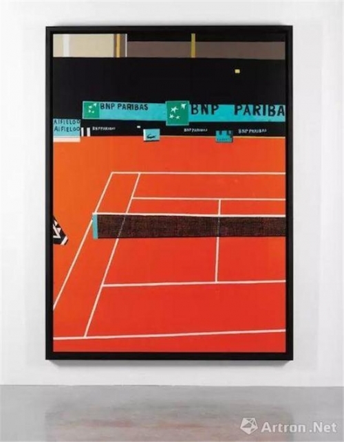 乔纳斯·伍德《法国网球公开赛1号》　2011年作　油画、压克力画布镜框　223 x 163cm