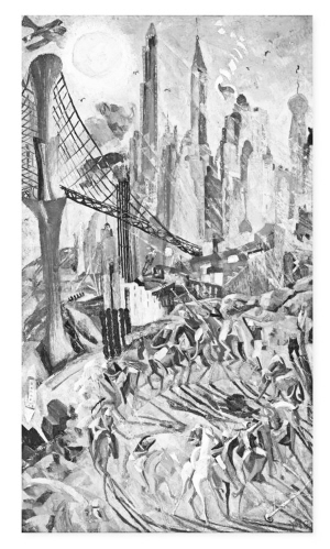 旅美华裔画家朱沅芷的《工业之轮在纽约》成交价达1.0528亿港元。