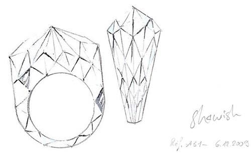 Shawish全钻石戒指设计草图