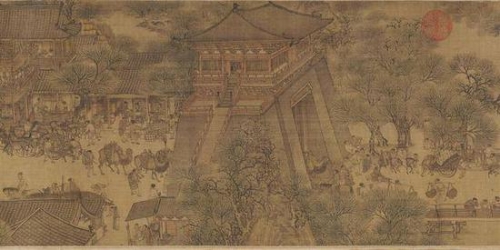 图22：张择端 清明上河图-城楼 故宫博物院藏