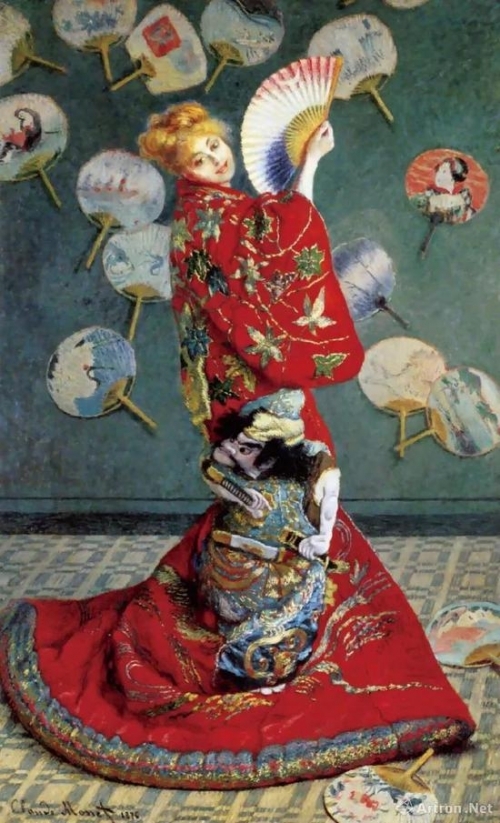克劳德·莫奈《穿日本和服的女子·卡美伊（莫奈第一任妻子）》