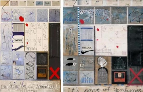 左：比利时艺术家西尔万的作品，1989  右：叶永青的作品，1995