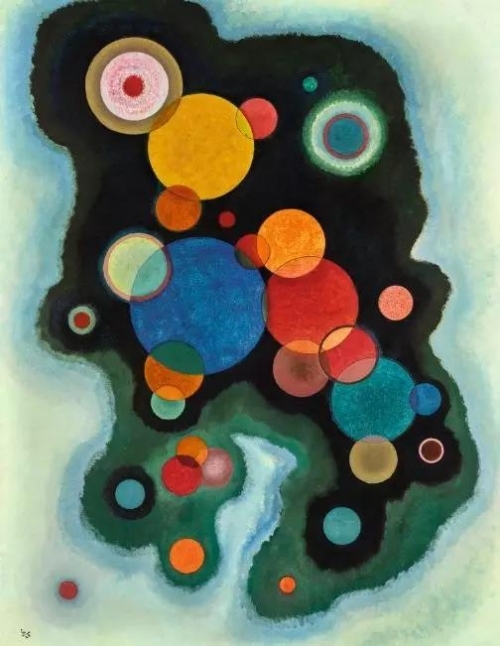 瓦西里·康定斯基，《深层脉动》，布面油画，1928年作